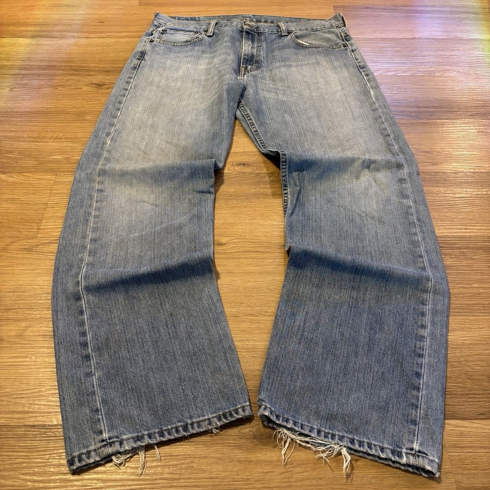 Levi's 569 Loose Straight Jeans Men's 34x32 Blue Denim Baggy Distressed Fade